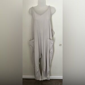 Free People Cream Sleeveless Jumpsuit Casual